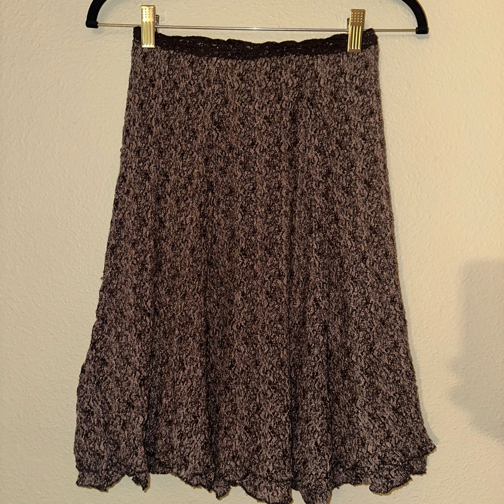 Elegant Brown Lace Skirt
